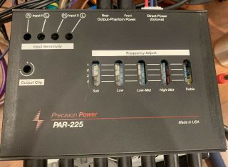 Old School Precision Power PAR - 225 Car Audio 5 - band Preamp/eq.  Rare,  vintage,  SQ 6