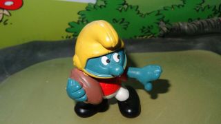 Smurfs American Football Smurf with Unpainted Number 20132 Rare Vintage Figure 2