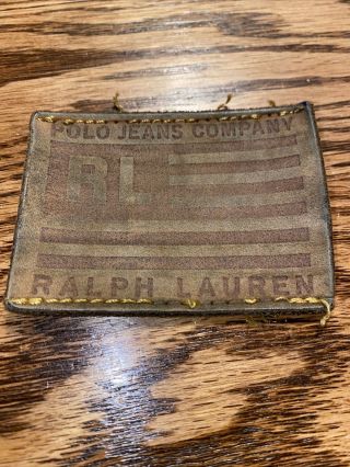 Rare Vtg Polo Ralph Lauren Rl Flag Leather Patch