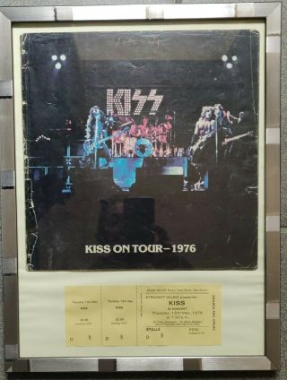 Kiss Very Rare 1976 Uk Tour Programme (signed By Paul Stanley) & Ticket Stub