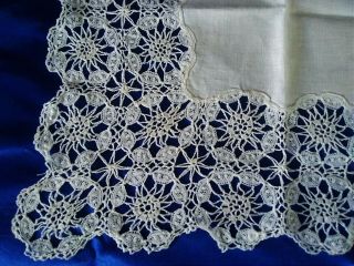Antique Honiton? Lace Edged Wedding Handkerchief