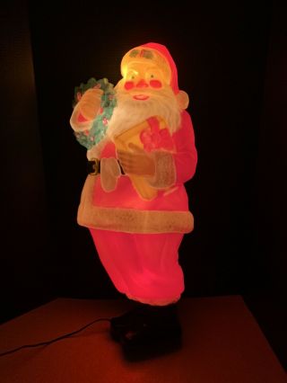 Rare 1951 Noma Plastic Blowmold Christmas Santa Light Up Wall Display Excelllent