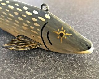 Rudy Zwieg Northern Folk Art Fish Decoy Hand Carved & Painted Minnesota Folk Art