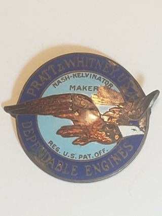 Vintage Rare Enamel Emblem Pratt Whitney Dependable Engines Usa Badge Robbins Co
