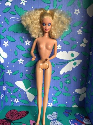 Rare Vintage Barbie And The Rockers Doll Blonde Crimped Hair Blue Eyes