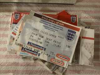 Rare Complete 2001 - 07 Not At Wembley 34 X England Match Ticket’s