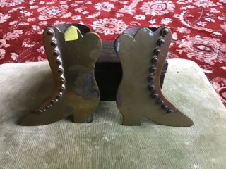 Antique Ww1 Trench Art Boots Brass & Copper