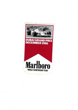 Rare Motor - Racing Sticker Dubai Grand Prix December 1981