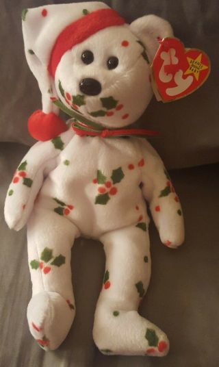 Teddy™1998 Holiday Bear Ty™ 5th Gen Beanie Baby Retired With Errors Very Rare