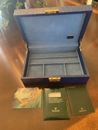 Rare Rolex Datejust President 69138 Blue Watch Jewlery Jumbo Box