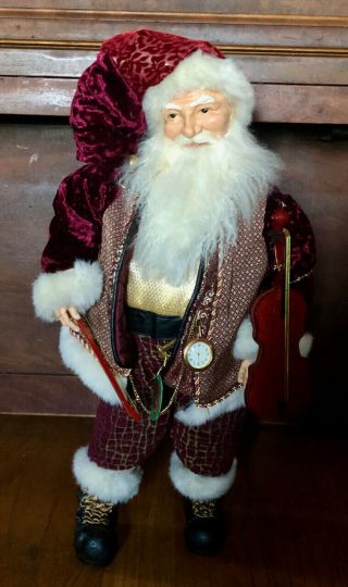 30 " Old World Rare Winward Santa With Violin