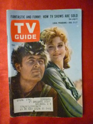 S California August 21 - 27 1965 Tv Guide Daniel Boone Fess Parker Patricia Blair