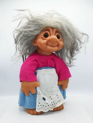 Vintage 1977 Thomas Dam Troll Doll 13 " Old Lady