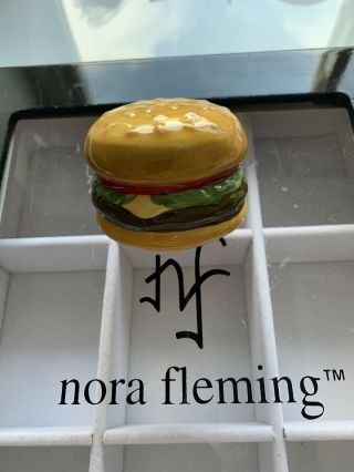 Nora Fleming Retired Cheeseburger Hamburger Mini Version - Rare