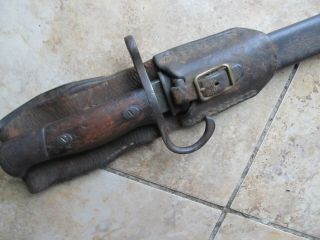 Wwii Japanese Steel Bayonet & Scabbard,  W/rare Leather Frog,  Marine,  Notches