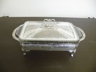 Vintage Silver Plated & Glass Serving Dish