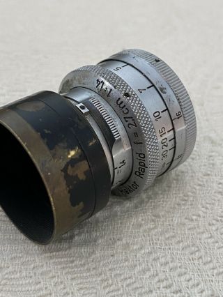 VINTAGE Ernst Leitz Leica Wetzlar Germany 2.  7cm 1:1.  4 Hektor Rapid Lens RARE 2