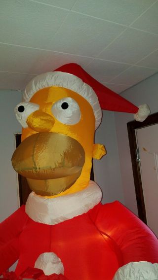 Gemmy Santa Homer Simpson D ' OH NUTS Box 8 ' Airblown Inflatable 2002 VERY RARE 2