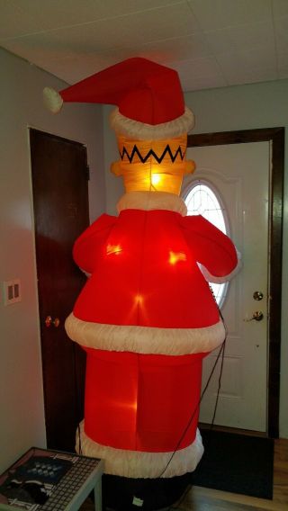 Gemmy Santa Homer Simpson D ' OH NUTS Box 8 ' Airblown Inflatable 2002 VERY RARE 6