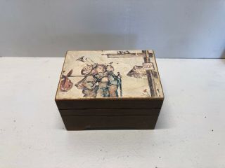 Vintage Wooden Fuji Music Box - Made In Japan Rare “traveling Youth”
