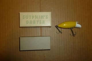 Sutphin Darter " An Old Favorite " Yellow Body White Fishing Lure In Correct Box