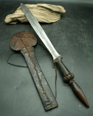 Rare Old Antique African Sword Of The " Bena Lulua " Tribe / Dagger (e1)