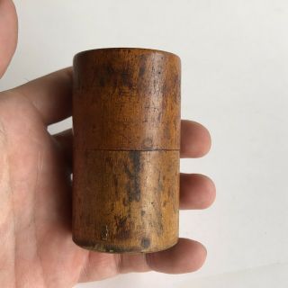 Old Antique Wooden Bit Holder Round / Cylinder Watchmaker Watch Repair
