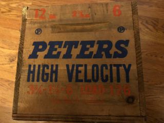 Antique Peters Cartridge Victor 12 - Ga Shot Gun Shotshell Wood Ammo Crate Box