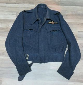 Rare Orig Ww2 Rcaf Pilots " Battle Dress Jacket " L Harris Ltd 1943 " Sqn Leader "