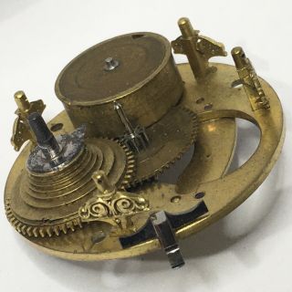 Rare Antique English Verge Fusee Part Pocket Watch Movement With Rare Pillars.