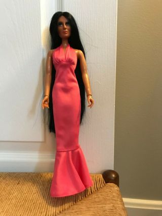 Vintage Mego Cher Doll,  1970s,  Dress And Shoes