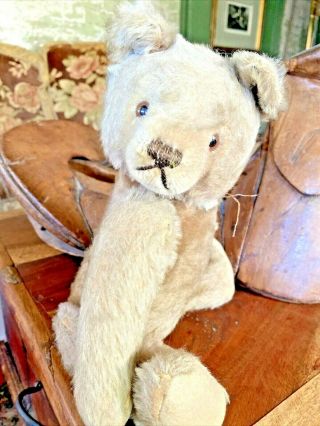 Vintage /antique Teddy Bear Mohair Fully Jointed Excelsior Stuffing Glass Eyes