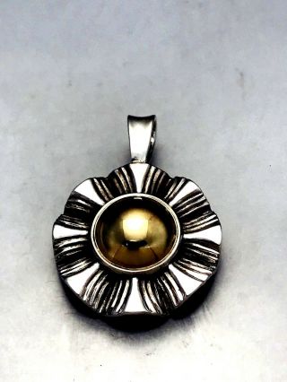 Rare And Retired James Avery 14k And Sterling Silver Ribbon And Dome Pendant
