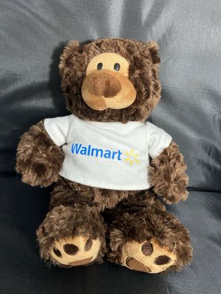 Rare “walmart Museum” Dark Brown Teddy Bear 22 " Plush Stuffed Animal W/walmart T