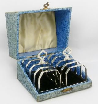 Very Rare Elegant Pair Antique Boxed Solid Silver Toast Racks Hm 1913 Great Gift