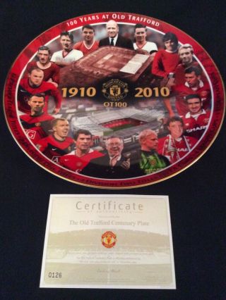 X - Large Manchester United 100 Years At Old Trafford 12” Danbury Plate Rare