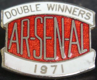 Arsenal Rare 71 Double Winners Badge Maker Coffer London Brooch Pin 30mm X 26mm
