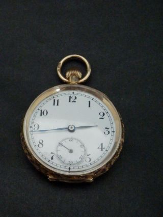 Rare Antique 15ct Gold Swiss Movement Pocket Watch,  Edwardian 1910