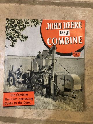 Antique John Deere No.  7 Combine Brochure 32 Pages A369 - 39 - 2