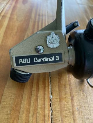 ABU Cardinal 3 Spinning Reel Fishing Product Of Sweden Vintage RARE 2
