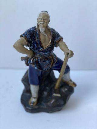 Vintage Chinese Mud Man Figurine Farmer Shiwan Mudman