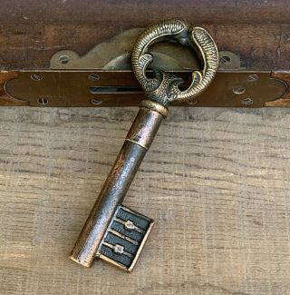 Rare Vintage Brass Key Corkscrew Bottle Opener Made In Spain
