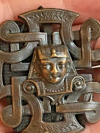 Antique Art Nouveau Egyptian Revival Belt Buckle Neiger Czech