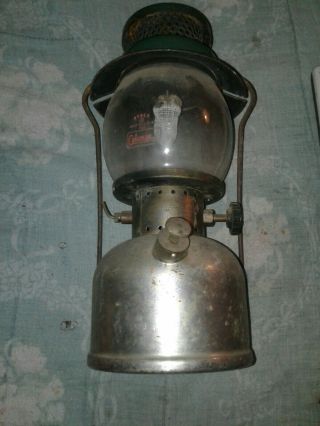 Vintage Coleman 242b Single Mantle Lantern,  Rust Holes In Top, .