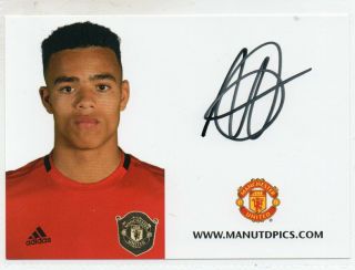 Mason Greenwood Manchester United Signed Club Card.  (rare)