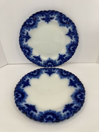 Antique W.  H.  Grindley Clifton Flow Blue Dinner Plates 9 3/4”