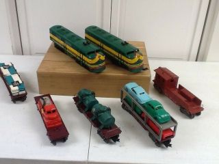 Marx Western Pacific A/b 7 Piece Train Set - Rare Cities Tanker - Erie - Sou.  Cars