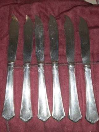 Antique Sterling Silver Knives Set Of 6