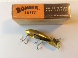 Vintage Wood Bomber Lure,  5my Yellow Metachrome Color -