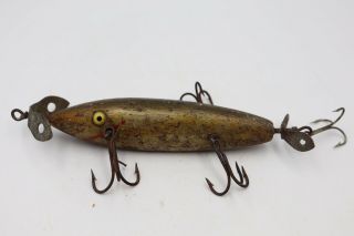 Rare Jc Holzwarth Expert Wooden Minnow Lure Alliance Ohio 5 - Hook Perforated Prop